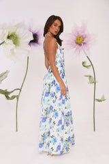 Garden Of Light Halter Maxi Dress Blue