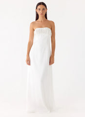 Miftie Beaded Sequin Maxi Dress - White