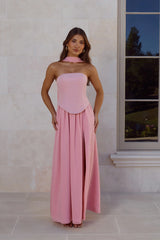Polished Perfection Strapless Maxi Dress Pink
