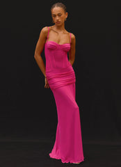 Viene Corset Maxi Dress - Fuchsia