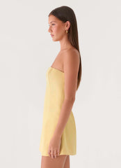 Della Strapless Mini Dress - Yellow