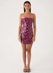 Seliora Sequin Mini Dress - Plum
