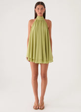 Lyrah Halter Mini Dress - Lime