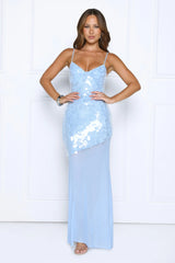 Diamonds At Dusk Sequin Maxi Dress Blue