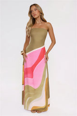 Palette Of Yours Strapless Maxi Dress Green