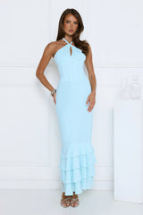 The Cool Standard Halter Maxi Dress Blue
