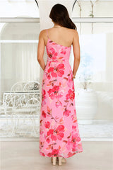 Evening Serenade One Shoulder Maxi Dress Pink