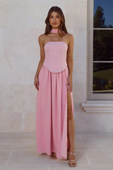 Polished Perfection Strapless Maxi Dress Pink