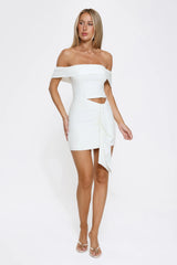 Secret Affair Off Shoulder Mini Dress White