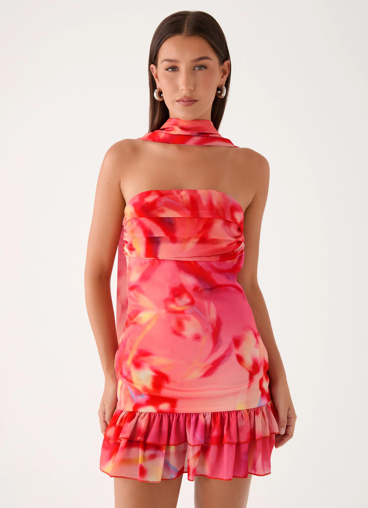 Manon Scarf Mini Dress - Sun Blushed Bloom