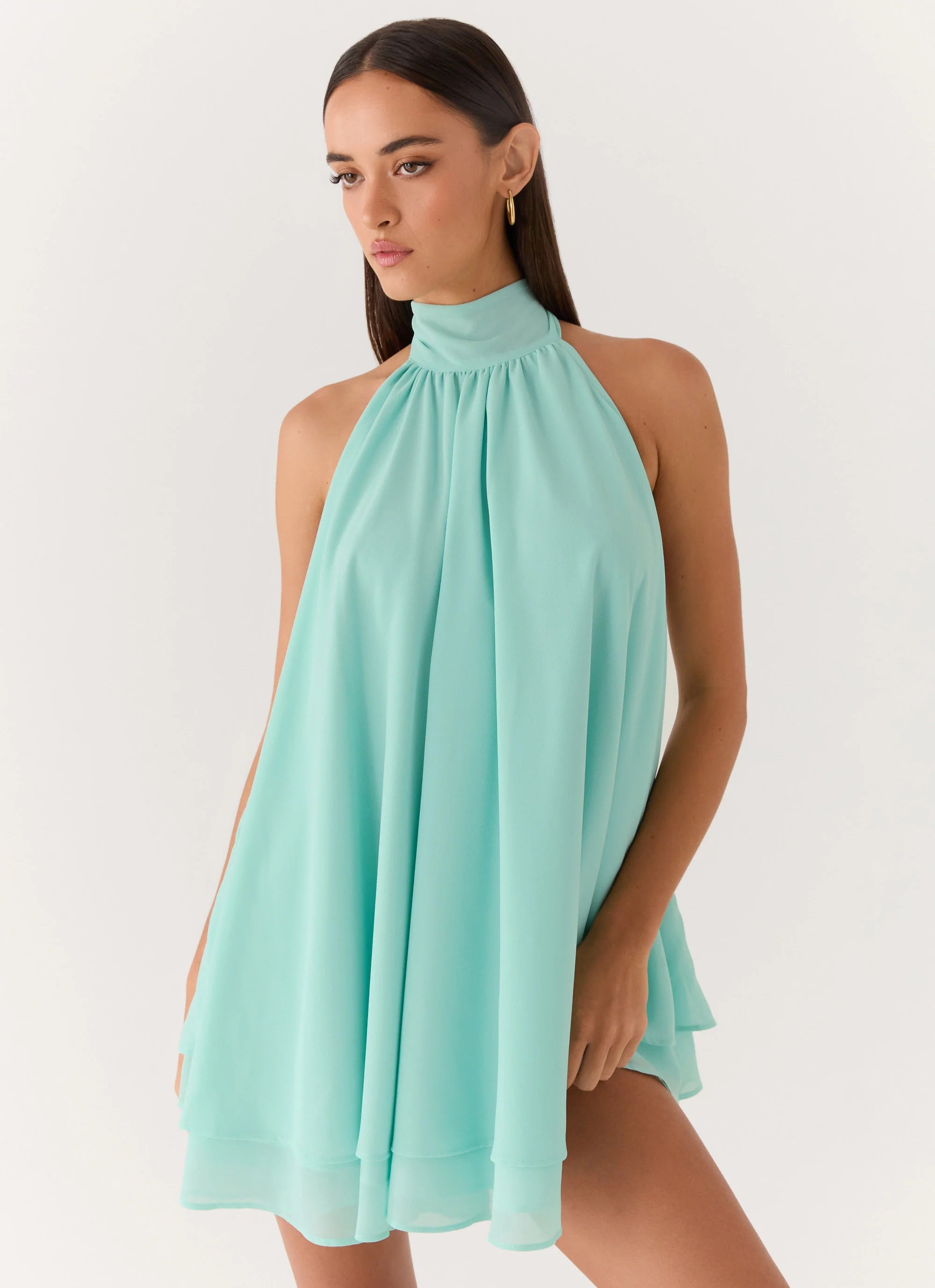 Lyrah Halter Mini Dress - Mint