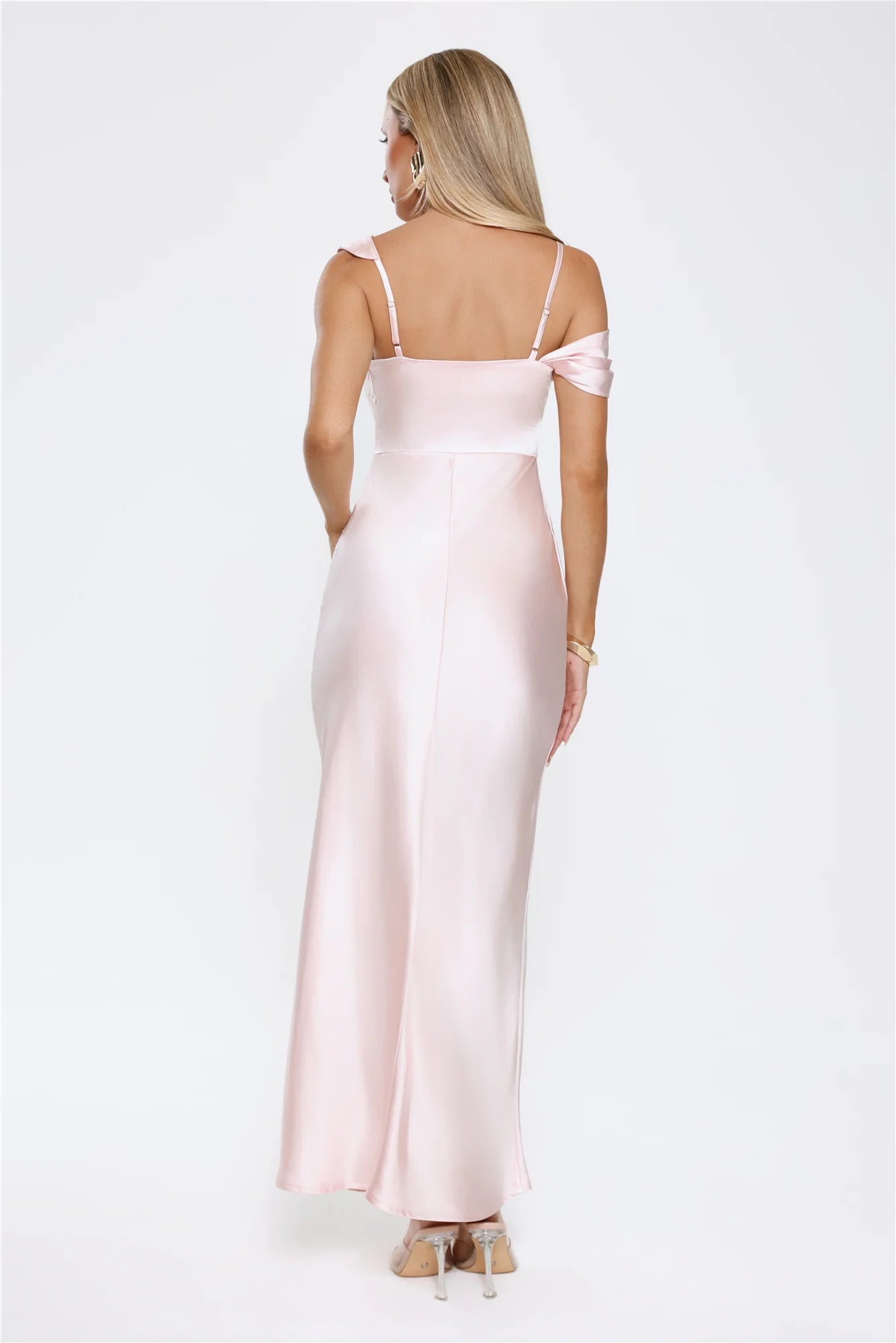 Glamorous Nights Satin Maxi Dress Pink