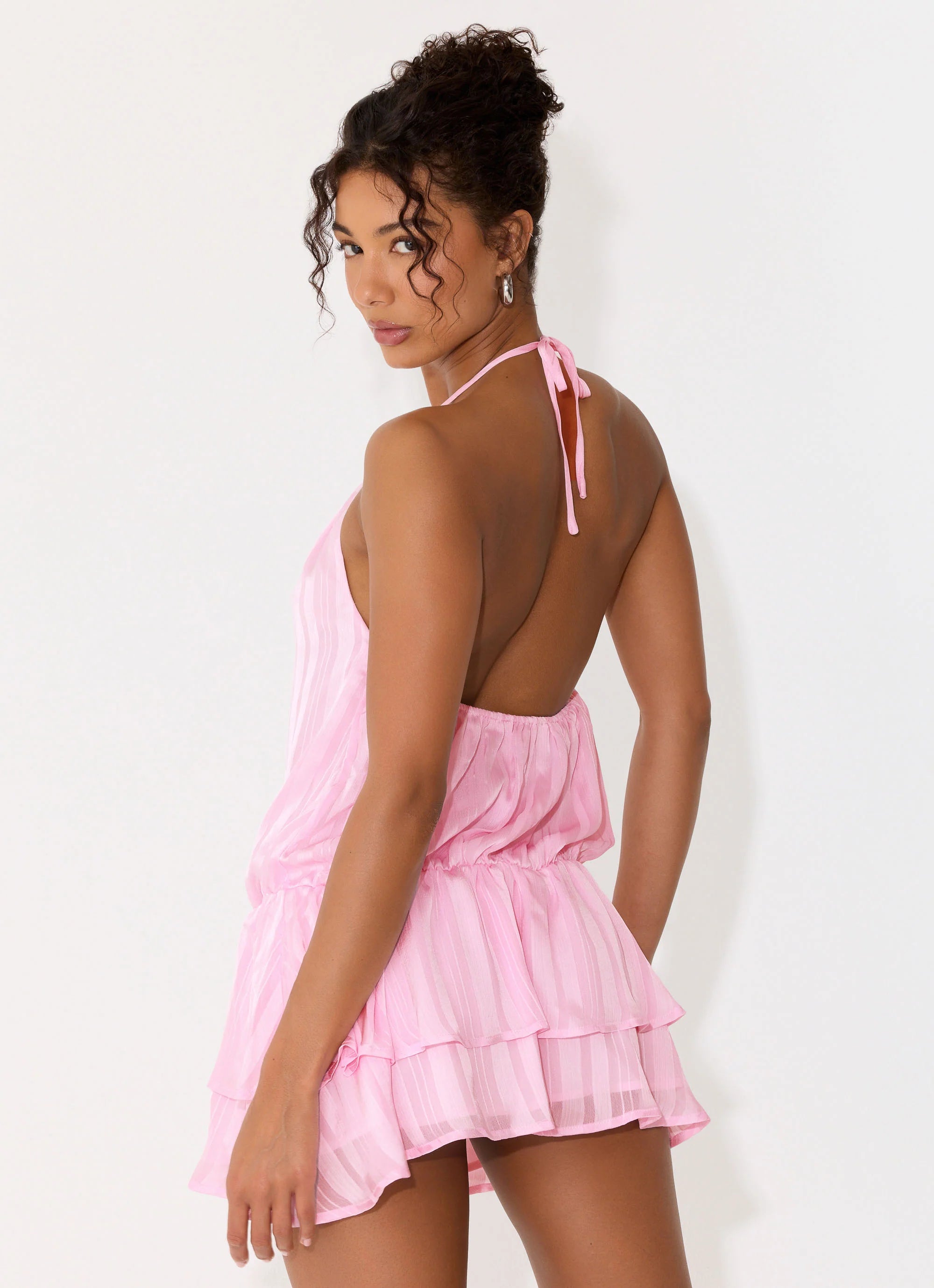 Parade Halter Mini Dress - Pink