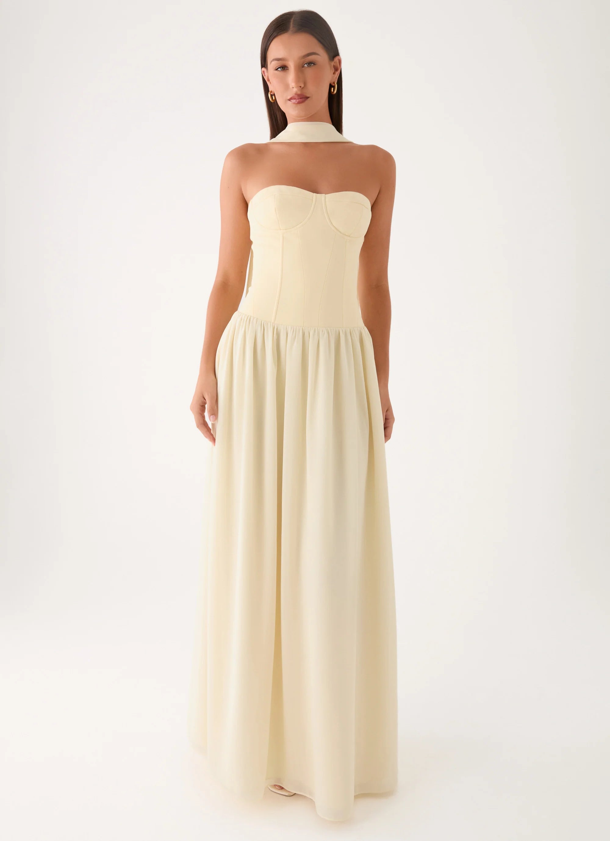 Elianah Scarf Maxi Dress - Yellow