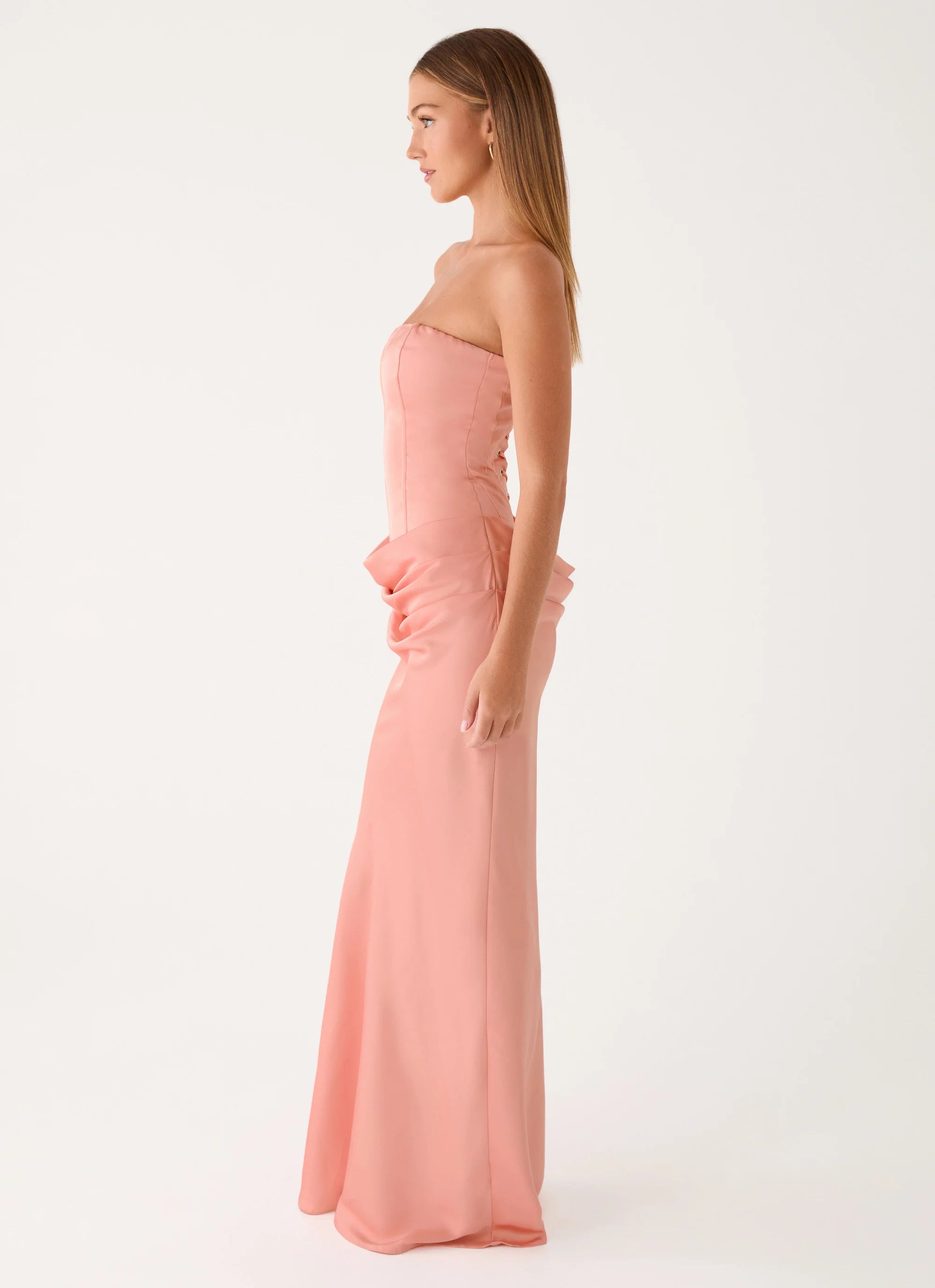 Adara Corset Maxi Dress - Peach