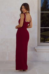 Exotic Soir茅e Maxi Dress Wine