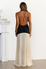 Luxe Behaviour Cowl Neck Halter Maxi Dress Black