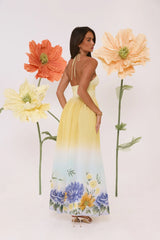 Sunny Blooms Halter Maxi Dress Ombre