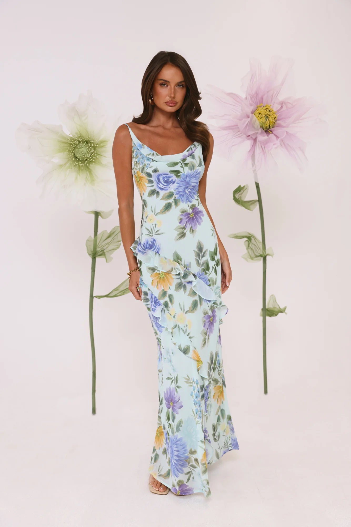 Petals Unfold Maxi Dress Print