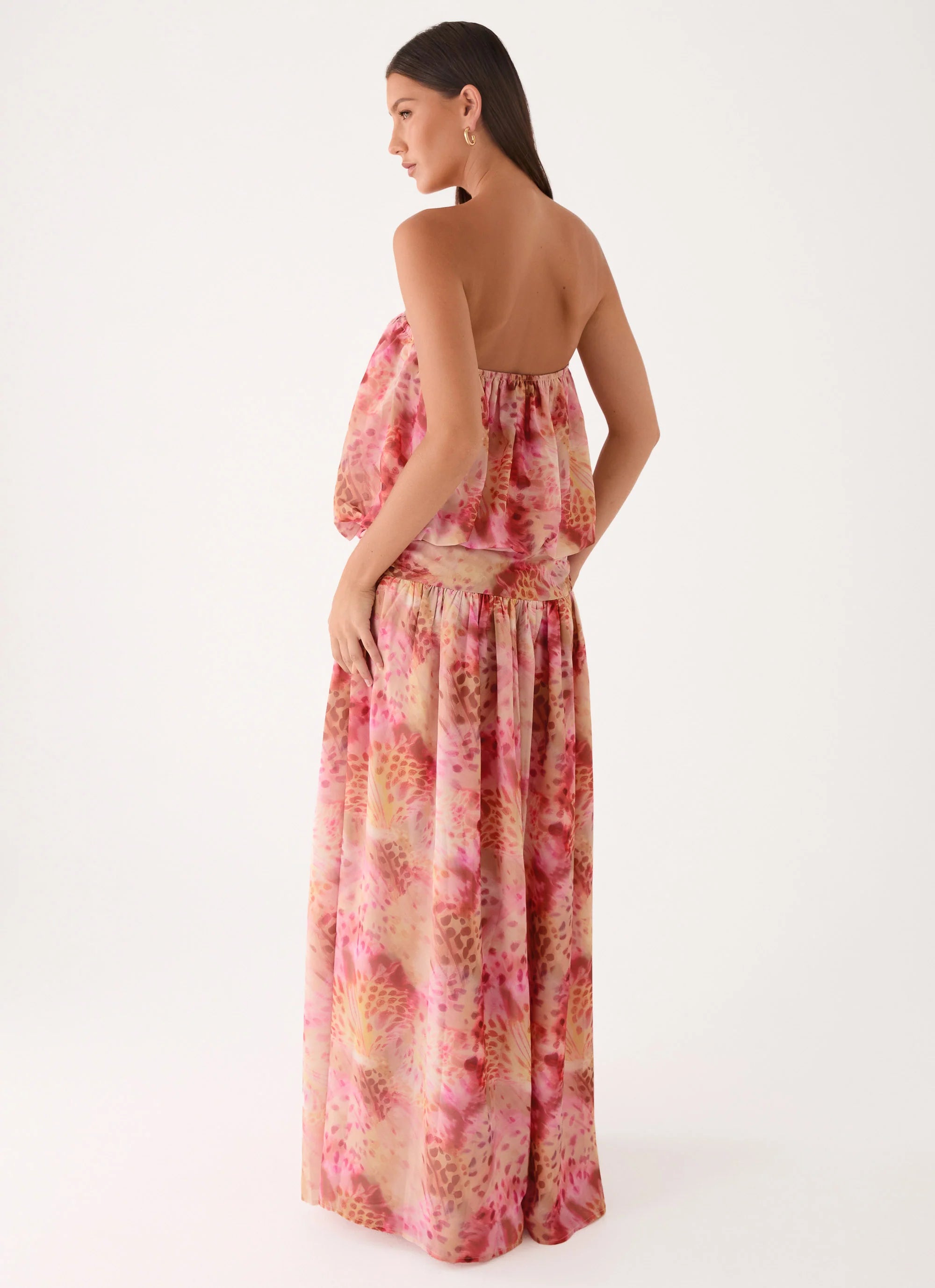 Lioras Strapless Maxi Dress - Botanic Cheetah