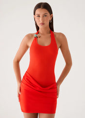 Olandria Mini Dress - Tangerine