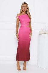 Sassy Honey Off Shoulder Maxi Dress Plum