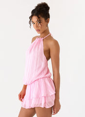 Parade Halter Mini Dress - Pink