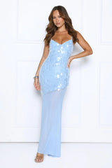 Diamonds At Dusk Sequin Maxi Dress Blue