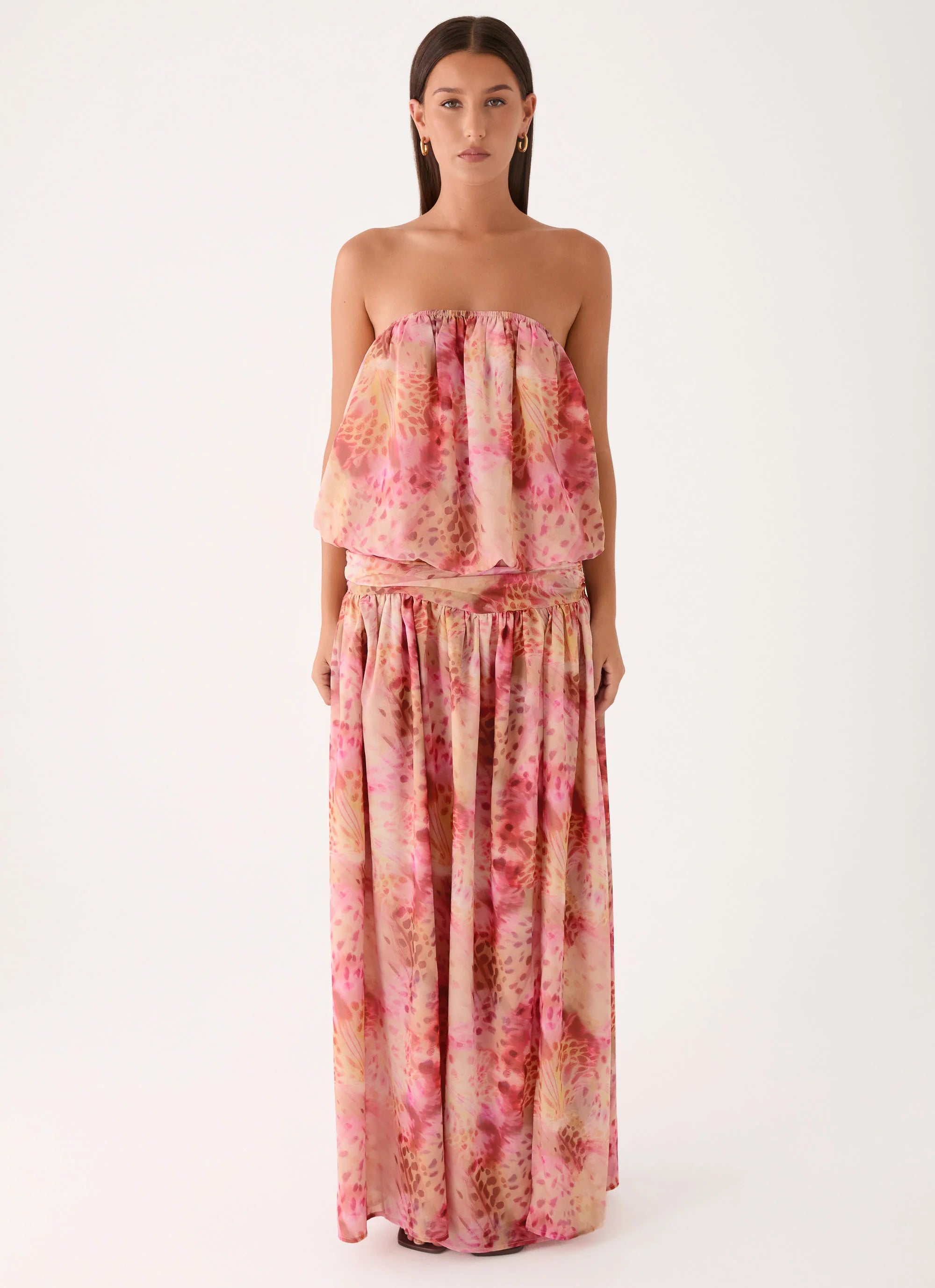 Lioras Strapless Maxi Dress - Botanic Cheetah