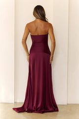 Sugar Cubes Strapless Maxi Dress Wine