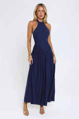 Temptation Muse Halter Maxi Dress Navy