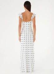 Roma Notte Maxi Dress - Porcelain Blue Polka Dot