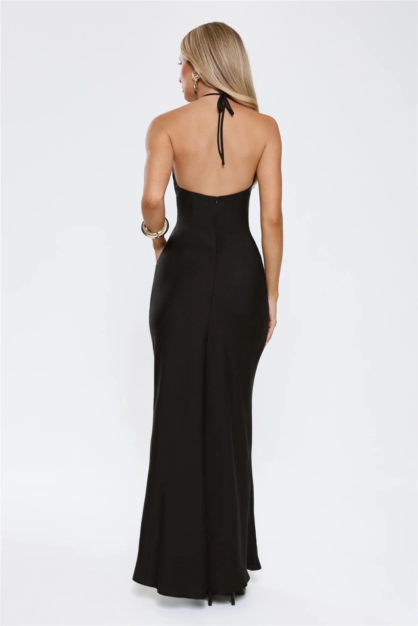 Ever Blooming Halter Maxi Dress Black