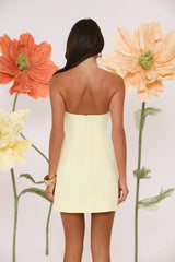 Refined Glow Strapless Mini Dress Yellow