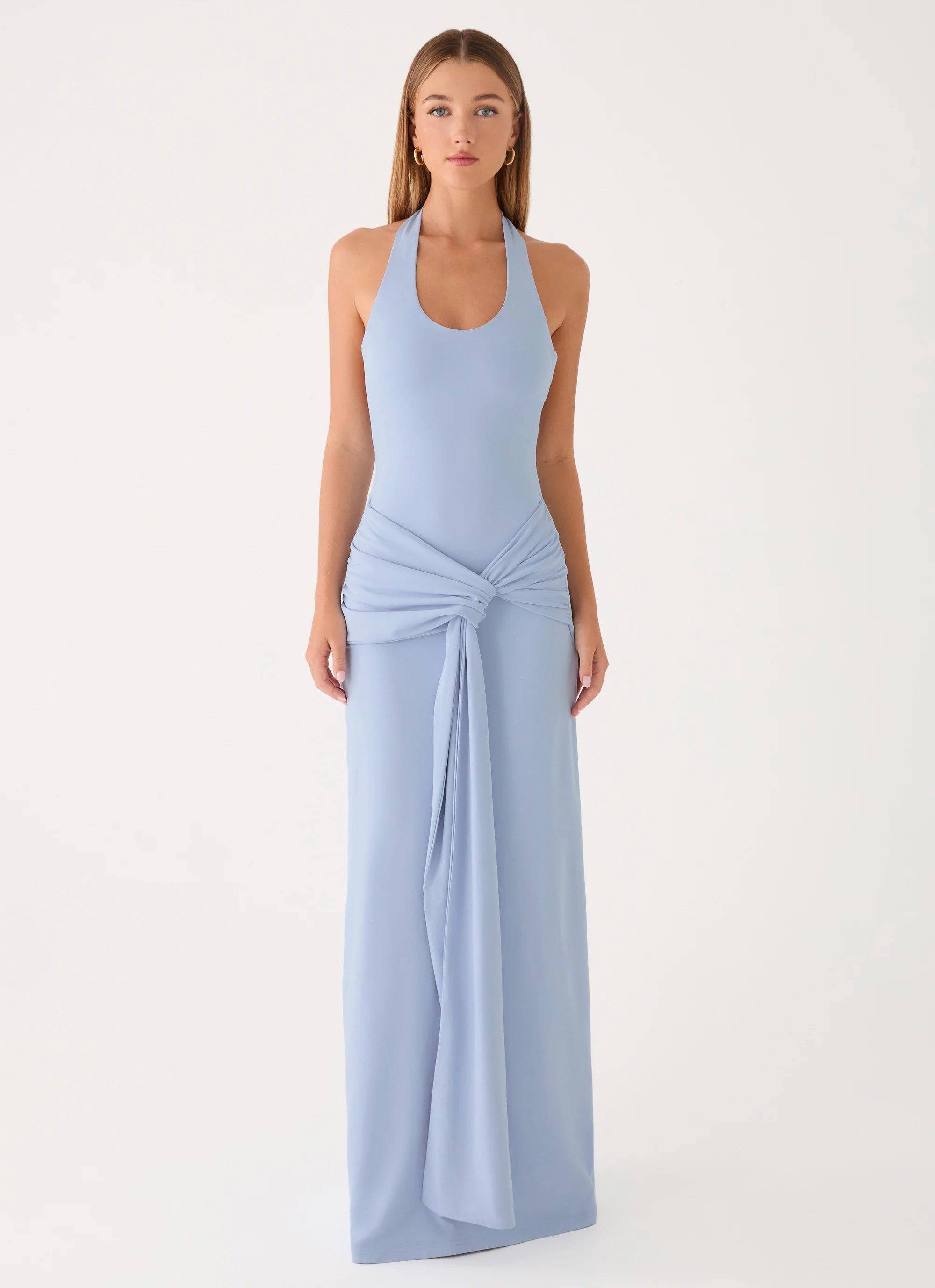 Cristal Halter Maxi Dress - Blue