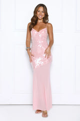 Diamonds At Dusk Sequin Maxi Dress Pink