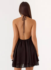 Alicelle Halter Mini Dress - Chocolate