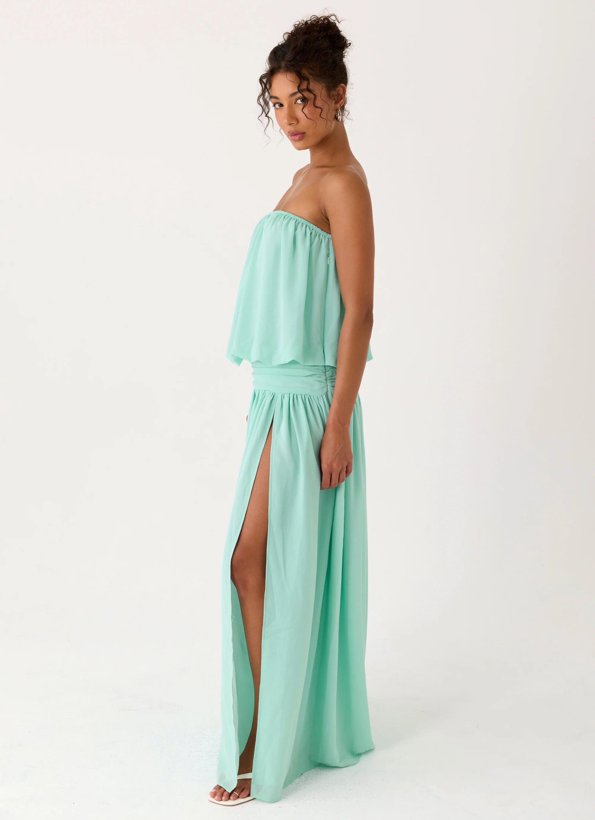 Lioras Strapless Maxi Dress - Aqua