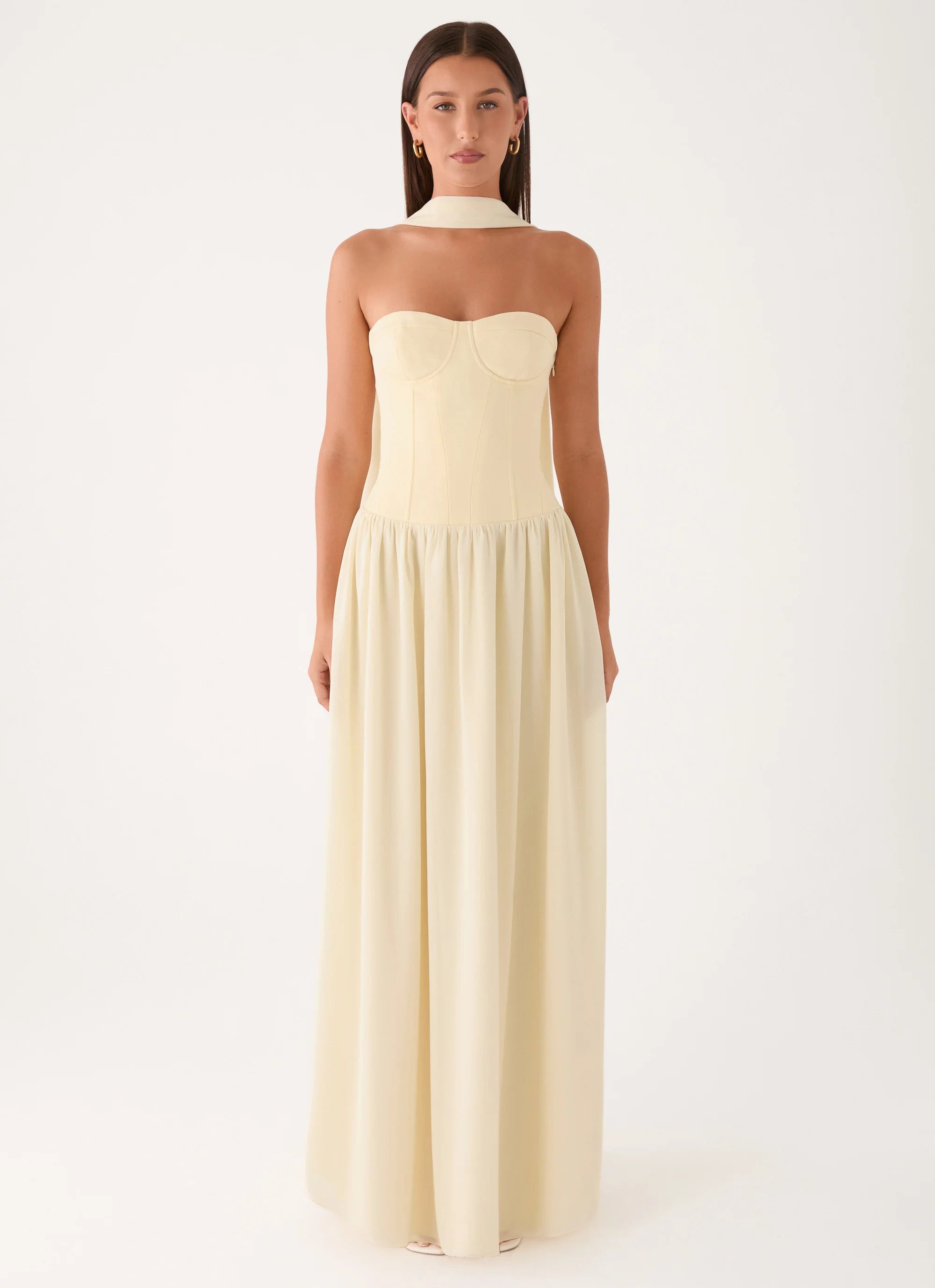 Elianah Scarf Maxi Dress - Yellow