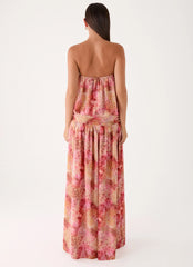 Lioras Strapless Maxi Dress - Botanic Cheetah