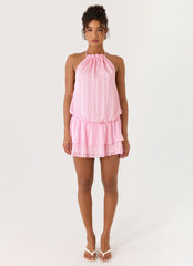 Parade Halter Mini Dress - Pink