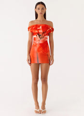 Moka Mini Dress - Fire Petal